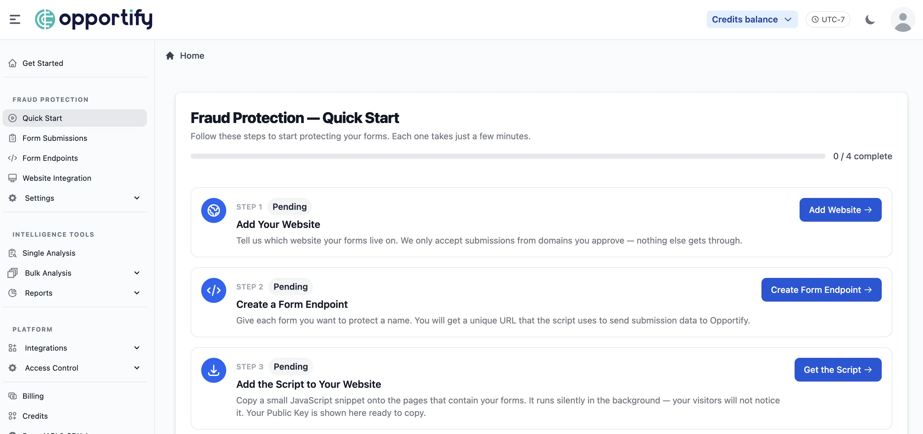 Opportify Admin Console — Quick Start